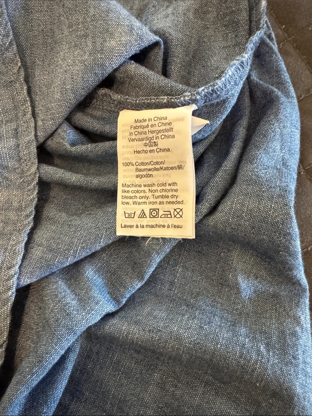 J Crew Light Blue Chambray Short-Sleeve Henley
